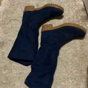 Navy Suede Boots